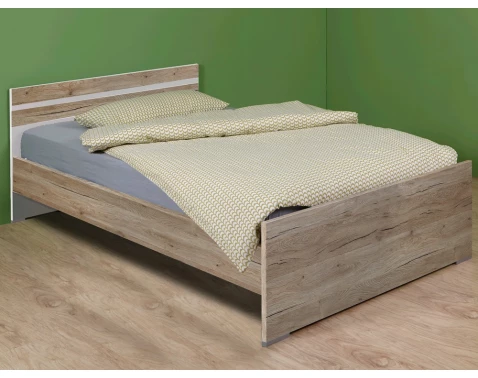 E-shop Posteľ Cariba 120x200 cm, dub san remo/biela%