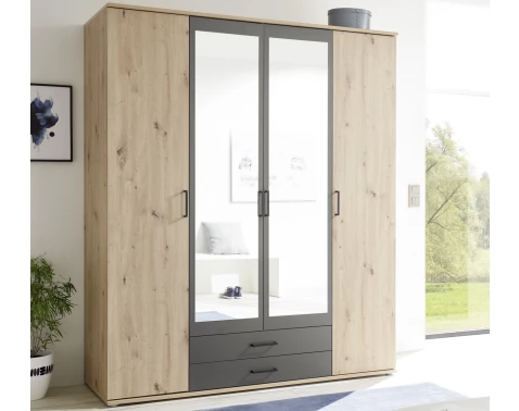 E-shop Šatníková skriňa Chicago, 159 cm, dub artisan/antracit%