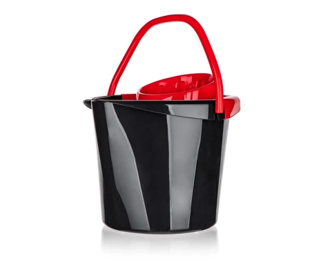E-shop Upratovacie vedierko so žmýkačom Eco 14 l, čierna/červená%