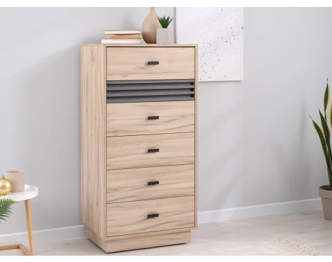 E-shop Komoda so zásuvkami Ancona, 60 cm, dub estana/antracit%