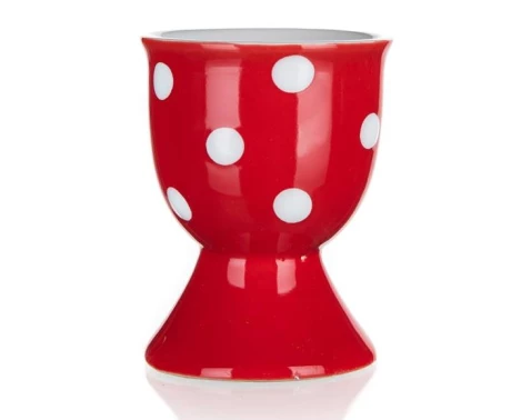 Kalíšok na vajíčka Dots 7 cm, červená bodkovaná%