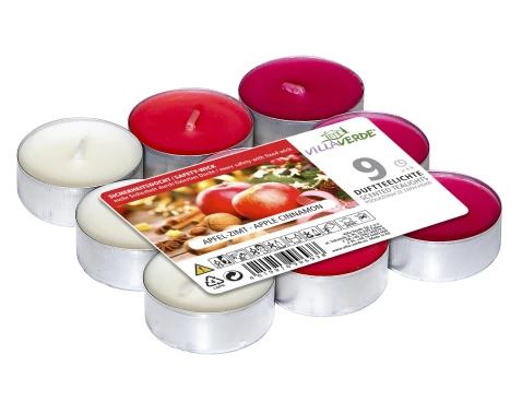 E-shop Sada čajových sviečok vôňa jablko škorica, 9 ks%