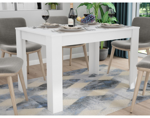 Jedálenský stôl Adam 120x80 cm, biely, rozkladací%