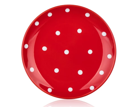 Dezertný tanier Dots 18,6 cm, červená bodkovaný%