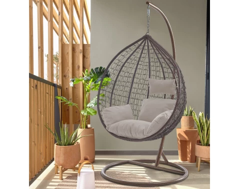 Závesné kreslo Izeda, hnedé%