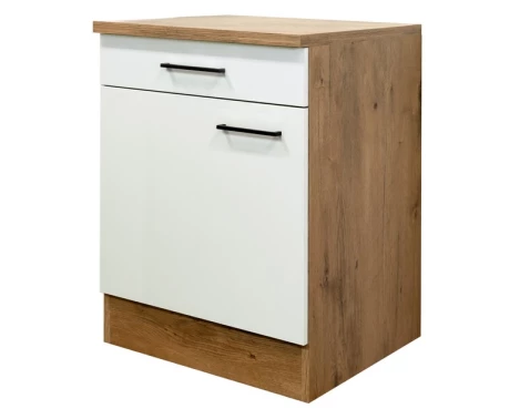 E-shop Dolná kuchynská skrinka Avila, dub lancelot / krémová, šírka 60 cm%