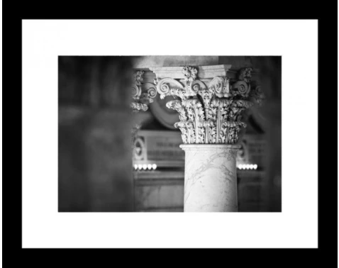 E-shop Rámovaný obraz Stĺp 30x24 cm, čiernobiely%