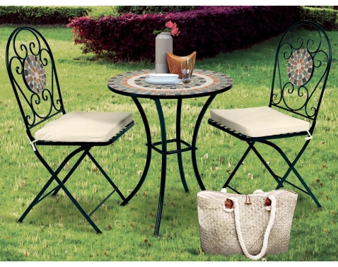 E-shop Záhradný set Mosaic, čierny/zelený%