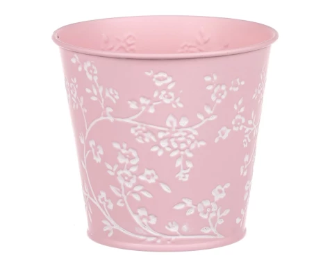 E-shop Obal na kvetináč ružový s bielymi ružami, 14 cm%