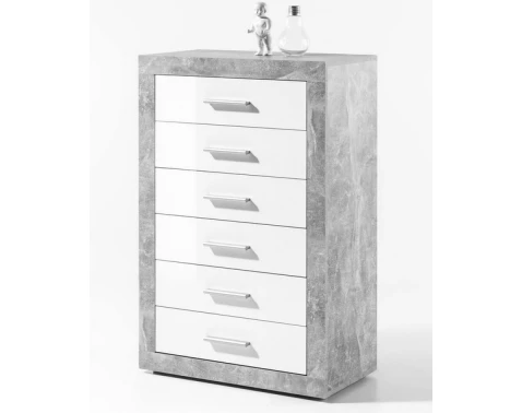 E-shop Zásuvková komoda Stone, betón/biela%