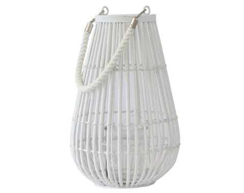 E-shop Prútený lampáš Bella 30 cm, biela%