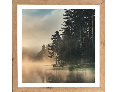 E-shop Rámovaný obraz Ranní mlha 35x35 cm, dub artisan%