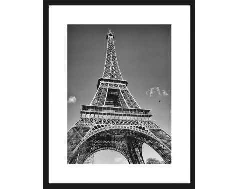 E-shop Rámovaný obraz Eiffelova veža 40x50 cm, čiernobiely%