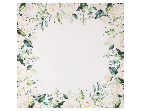 Obrus Biele ruže a hortenzie, 80x80 cm%