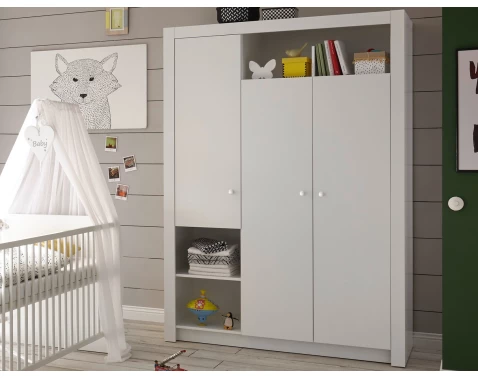 E-shop Šatníková skriňa Paula, 137 cm, biela%