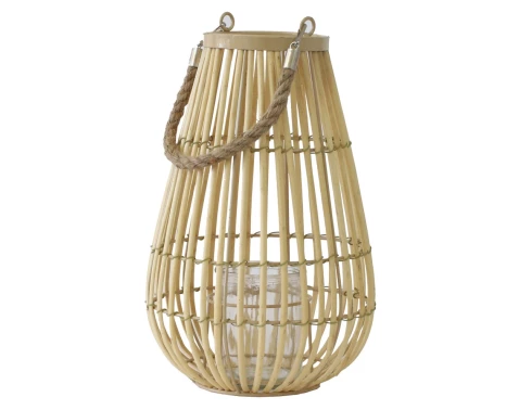 Prútený lampáš Bella 30 cm, prírodná svetlá farba%