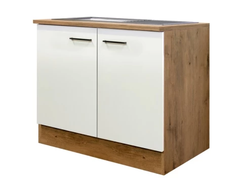 E-shop Kuchynská skrinka s drezom Avila, dub lancelot/krémová, šírka 100 cm%