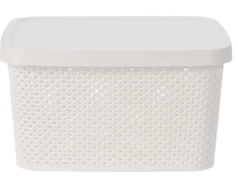 Úložný box s vekom Diamond 7 l, čierny/biely%