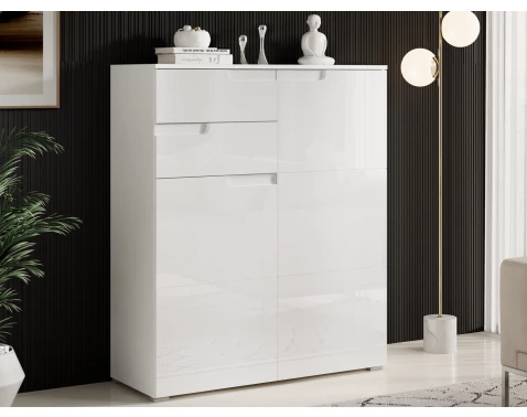 E-shop Vyššia skrinka Spice, lesklá biela%