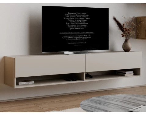 E-shop Závesná TV skrinka Asko Living, 180 cm, béžový kašmír%