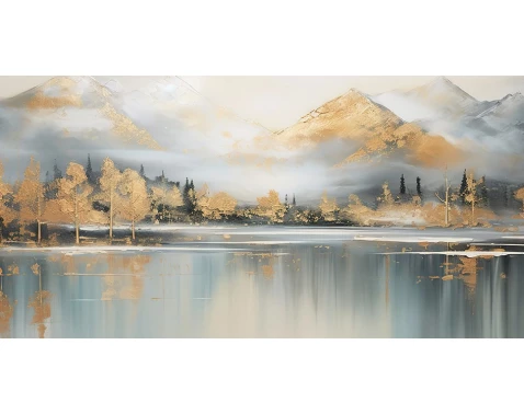 E-shop Obraz na plátne Horská krajina, 100x50 cm, efekt ručnej malby%