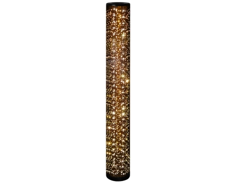 E-shop Stojacia LED lampa Taco, trblietavý efekt, čierno-zlatá látka%
