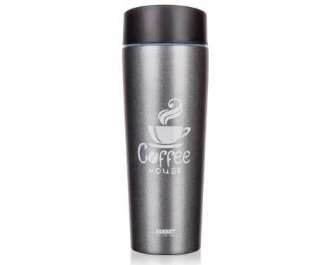 E-shop Cestovný termohrnček Coffee 350 ml, šedý%