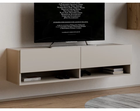 E-shop Závesná TV skrinka Asko Living, 135 cm, béžová kašmír%