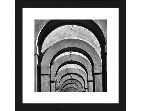 E-shop Rámovaný obraz Klenby 20x20 cm, čiernobiele%