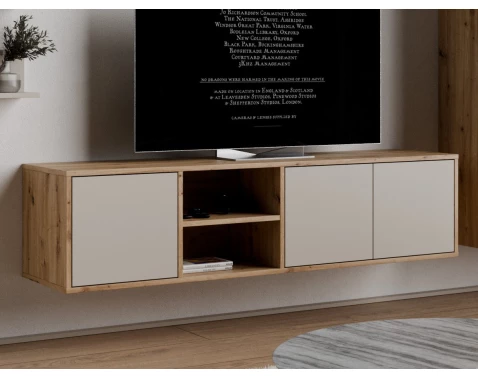 E-shop Závesná TV skrinka Asko Living, 149,5 cm, béžový kašmír%