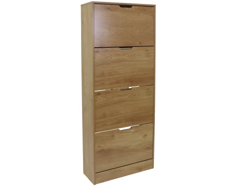Botník Rubble, 4 dverový, dub%