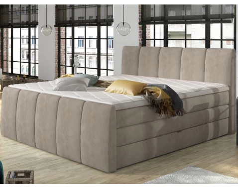 E-shop Postel boxspring Fresco 180x200 cm, béžová látka%