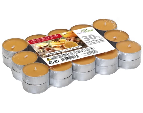 E-shop Súprava čajových sviečok vôňa zimný pomaranč, 30 ks%