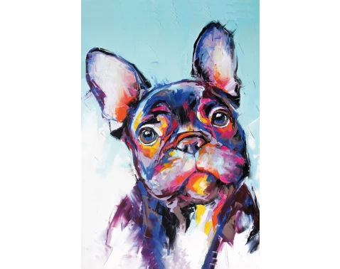 E-shop Obraz na plátne Francúzsky buldoček, 60x90 cm, efekt ručnej maľby%