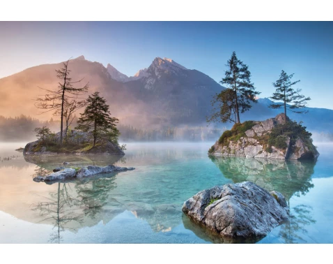 E-shop Obraz na plátne Alpský kľud pri jazere 90x60 cm%