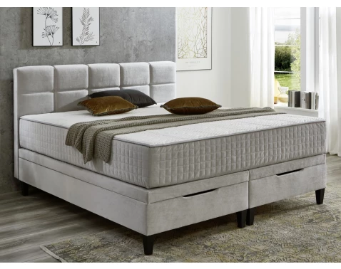 E-shop Posteľ boxspring Wien 180x200 cm, svetlo šedá látka%