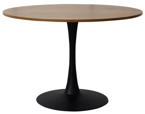 Okrúhly jedálenský stôl Ronduel, 110 cm, čierny/dub%