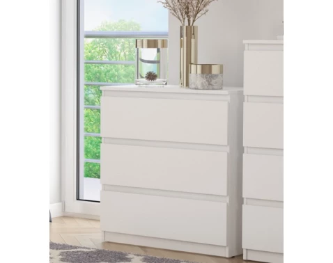 E-shop Zásuvková komoda Carlos 75 cm, biela%