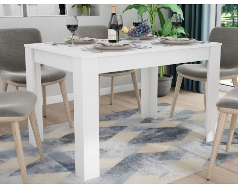 E-shop Jedálenský stôl Adam 120x80 cm, biely, rozkladací%