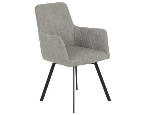 Otočná jedálenská stolička Gesa, šedo-béžová vintage optika kože%