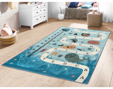 E-shop Detský koberec Ares 80x150 cm, morská abeceda%