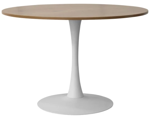 E-shop Okrúhly jedálenský stôl Ronduel, 110 cm, biely/dub%