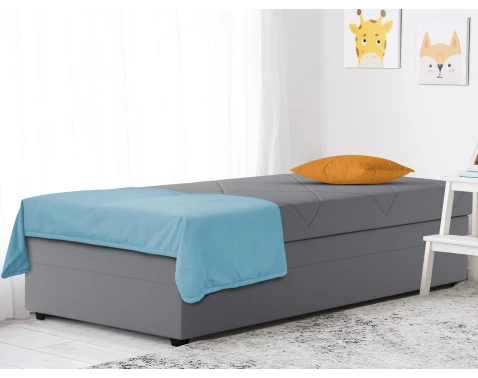 E-shop Posteľ Evelina 90x200 cm, stredne šedá látka%