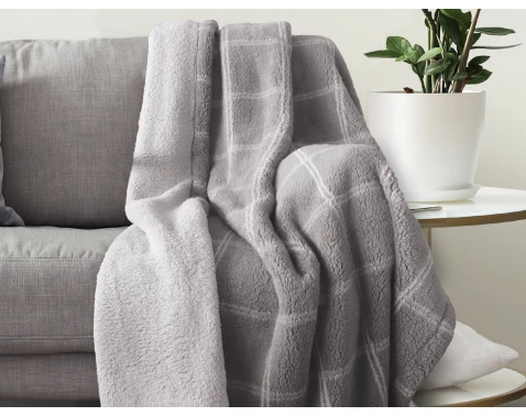 Deka herpa 150x200 cm, šedé kocky%