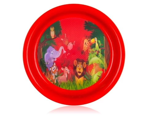 Detský tanier Zvieratká zo zoo 19,5 cm, červený%