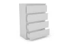 Komoda so 4 zásuvkami Carlos, biela, 75 cm