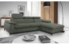 Rohová sedacia súprava Scala, olivovo zelená látka, pravý roh