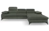 Rohová sedacia súprava Scala, olivovo zelená látka, pravý roh