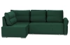 Rohová sedačka na trvalé spanie Island, tmavo zelená látka, ľavý roh