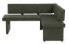 Rohová jedálenska lavica Pia, zelená tkanina